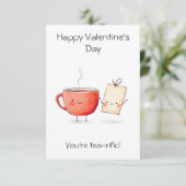"あなたはティーアリフィック!" – かわいい&ユーモアたっぷりのバレンタイン カード (スタンド正面)