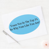 あなたはトップ1%に入らないのになぜお前のような投票を？ 楕円形シール (封筒)