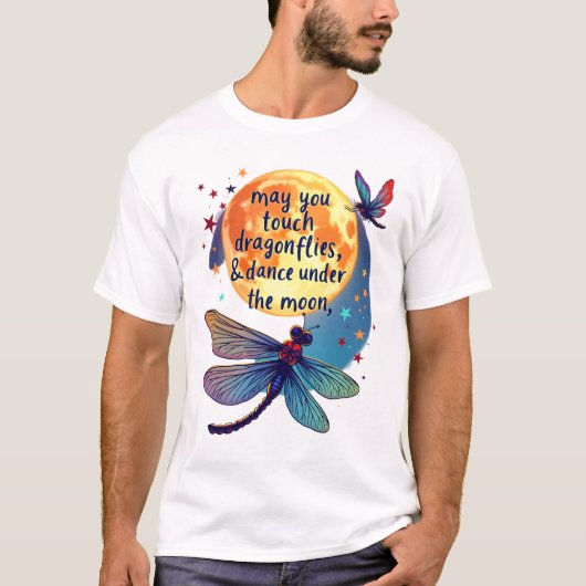 あなたはトンボと星に触れて妖精と踊りますように Tシャツ (正面)
