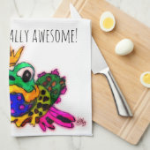 あなたはトータリ素晴らしカエルの1/2倍である キッチンタオル (四つ折り)