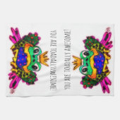 あなたはトータリ素晴らしカエルの1/2倍である キッチンタオル (横)