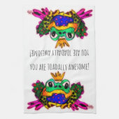 あなたはトータリ素晴らしカエルの1/2倍である キッチンタオル (縦)