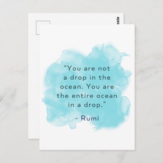 あなたはドロップの全体の海である – Rumi引用文 ポストカード (正面/裏面)