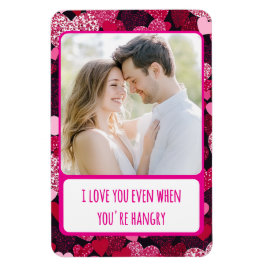 あなたはハングリーフレキシブル時のスパークリーハートピンク マグネット