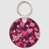 あなたはハングリー時のスパークリーハートピンク キーホルダー (裏面)