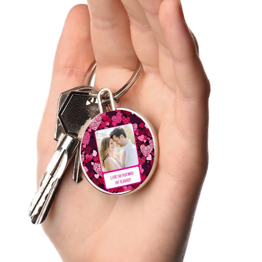 あなたはハングリー時のスパークリーハートピンク キーホルダー