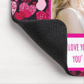 あなたはハングリー時のスパークリーハートピンク マウスパッド (コーナー)