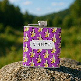あなたはバナナ！剥いだ黄色いバナナ模様 フラスク