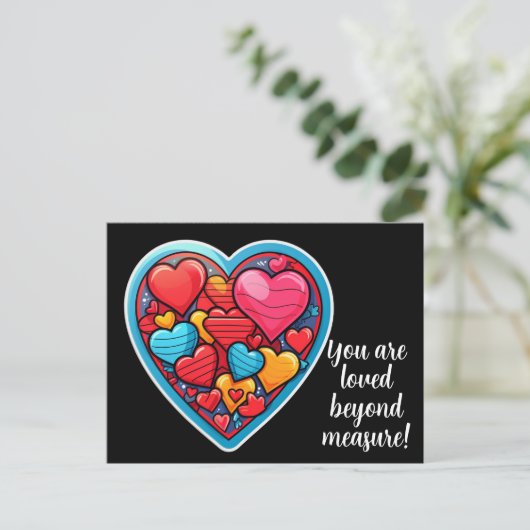 あなたはバレンタインデーの愛のハート ポストカード (スタンド正面)