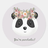 あなたはパンドラ！かわいいパンダのクマ ラウンドシール (正面)