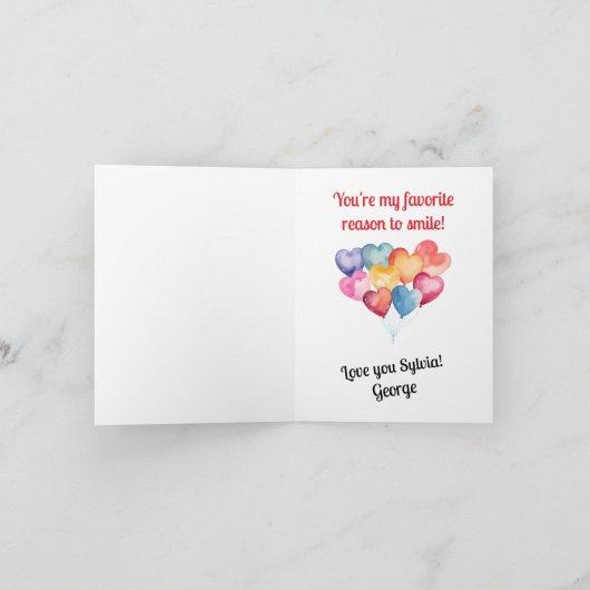 あなたはパーソナライズされたのお気に入りのスマイルの理由 カード (内部)
