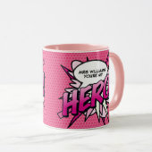 あなたはパーソナライズされた私のヒーロー漫画ブックアポップ・アートのート マグカップ (正面右)