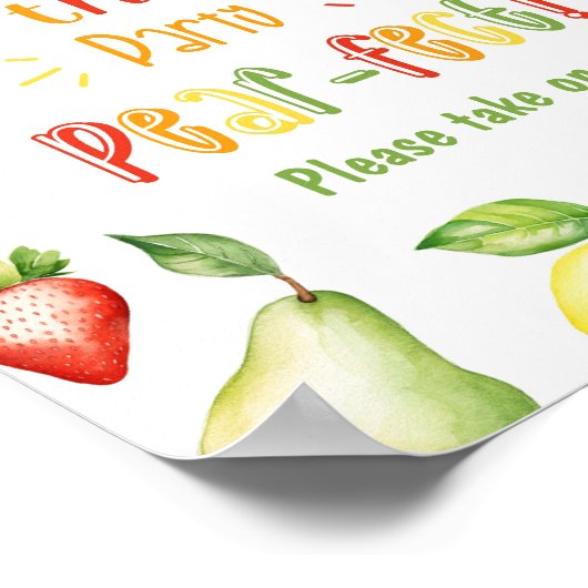 あなたはパーティーの洋ナシに近いフルーツの誕生日を作る ポスター (角)