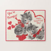 あなたはパーフェクトヴィンテージバレンタインデー子猫 ジグソーパズル (横)