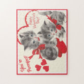 あなたはパーフェクトヴィンテージバレンタインデー子猫 ジグソーパズル (縦)