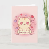 あなたはパーフェクト！ バレンタインデーの愛らしい猫 カード (正面)