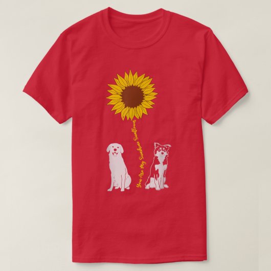 あなたはヒマワリ私の日照可愛いパグ犬のオーナー Tシャツ (デザイン正面)