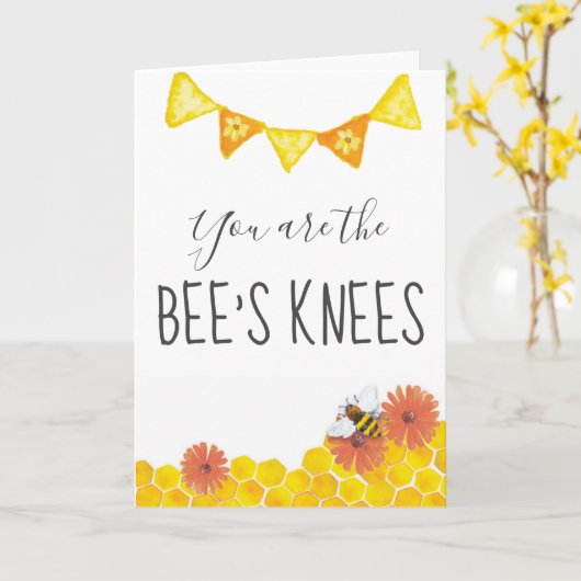 あなたはビーの膝の水の色 カード (黄色い花)