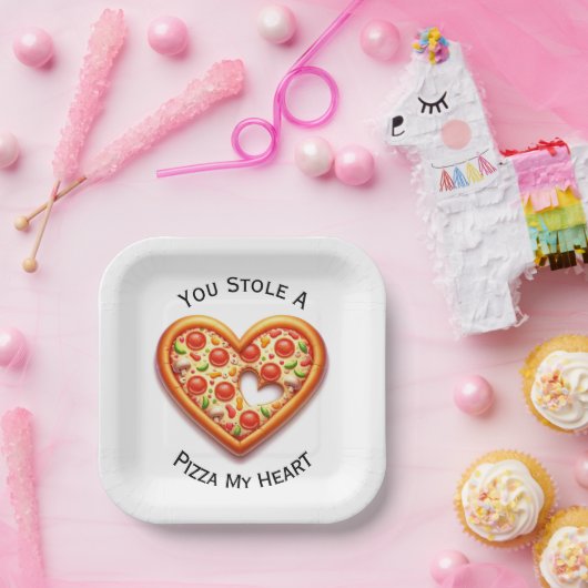 あなたはピザを盗んだ私のハートピザ愛紙プレート ペーパープレート (パーティー)