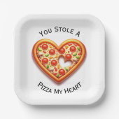 あなたはピザを盗んだ私のハートピザ愛紙プレート ペーパープレート (正面)