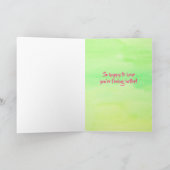 あなたはピンクのフラミンゴの鳥の水彩画で カード (内部)