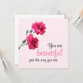 あなたはピンクの花のように美しい カード (正面/裏面インサイチュ)