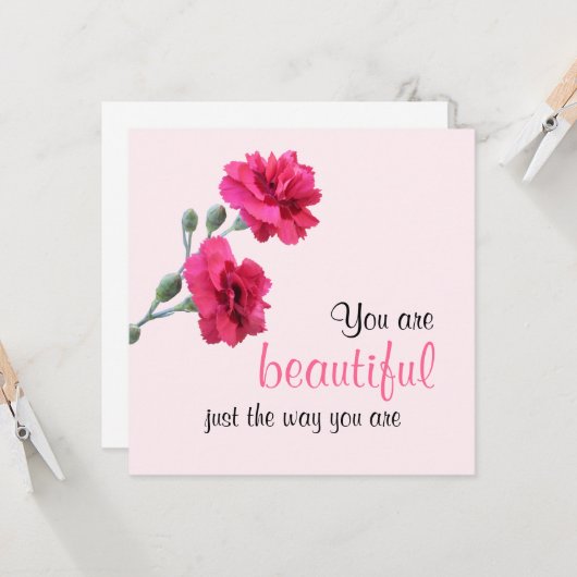 あなたはピンクの花のように美しい カード (正面/裏面インサイチュ)