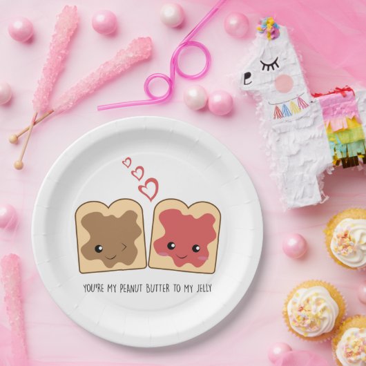 あなたはピーナッツバターとゼリーのかわいいが可愛い ペーパープレート (パーティー)