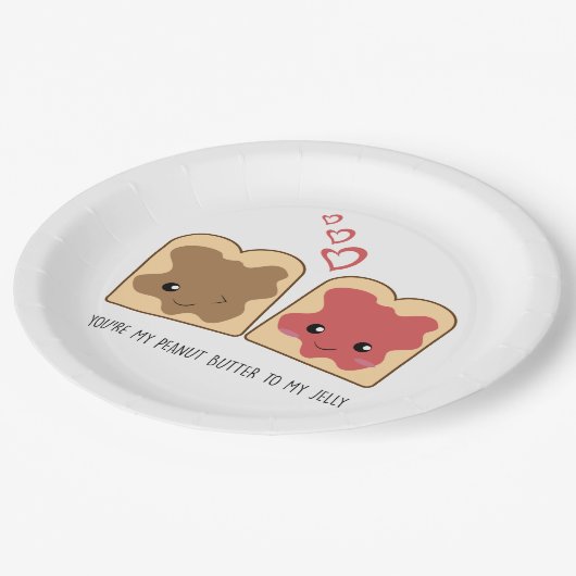 あなたはピーナッツバターとゼリーのかわいいが可愛い ペーパープレート (アングル)