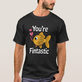 あなたはファンタスティック ゴールドフィッシュ ダジャレ かわいい ハート ロンT Tシャツ