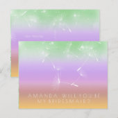 あなたはブライズメイドになりますか？ ライラックパープル ミント オンブル ポストカード (正面/裏面)