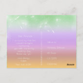 あなたはブライズメイドになりますか？ ライラックパープル ミント オンブル ポストカード (裏面)