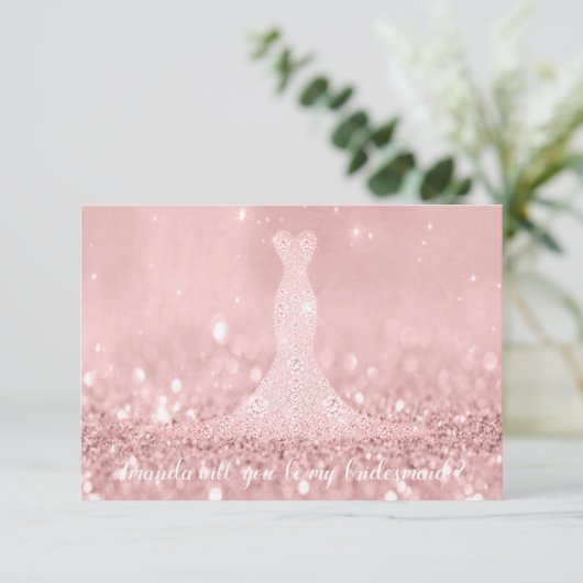 あなたはブライズメイドの輝き 赤い豆のダイヤモンドのドレス 招待状 (スタンド正面)