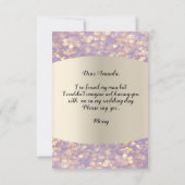 あなたはブライズメイド ラベンダー グリッター ダイヤモンド ドレス 招待状 (裏面)