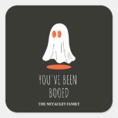 あなたはブーイング名前をカスタムするファミリーのハロウィーンを持っている スクエアシール (正面)