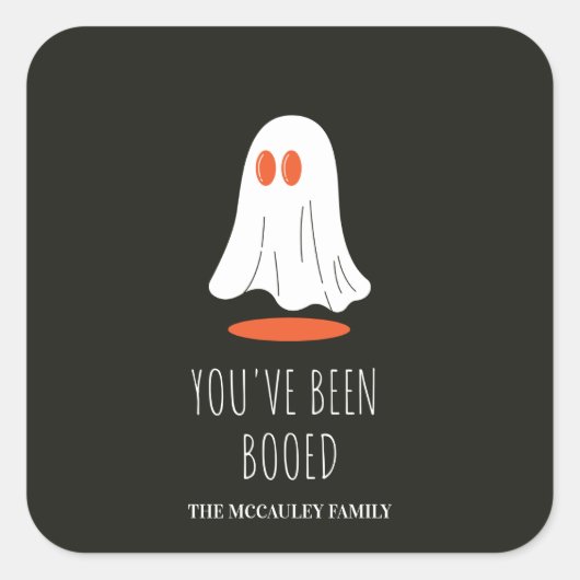あなたはブーイング名前をカスタムするファミリーのハロウィーンを持っている スクエアシール (正面)
