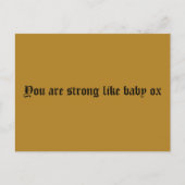 あなたはベビー牛のように強い，孤児ブラックからの引用文 ポストカード (正面)