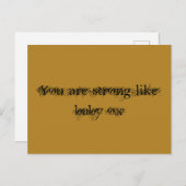 あなたはベビー牛のように強い、孤児ブラック引用文 ポストカード (正面/裏面)