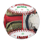 あなたはホーム走メリークリスマス名2枚の写真 野球ボール (正面)