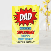 あなたはマイスーパーヒーローパパ誕生日2フォトカード カード (黄色い花)