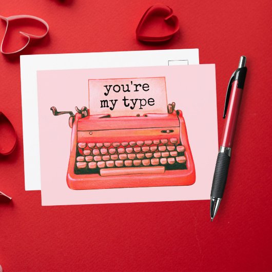あなたはマイタイプヴィンテージレッドタイプライター懐かしい ポストカード