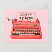 あなたはマイタイプヴィンテージレッドタイプライター懐かしい ポストカード (正面)