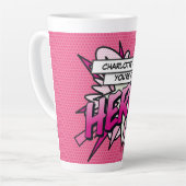 あなたはマイヒーローおもしろいレトロ漫画ブックアーポップ・アートのト カフェラテマグ (左アングル)