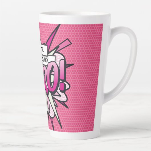 あなたはマイヒーローおもしろいレトロ漫画ブックアーポップ・アートのト カフェラテマグ (右)