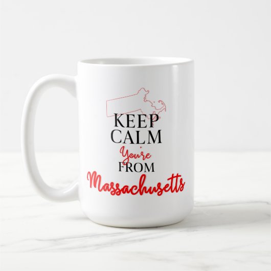 あなたはマサチ保ューセッツ州から落ち着く コーヒーマグカップ (左)