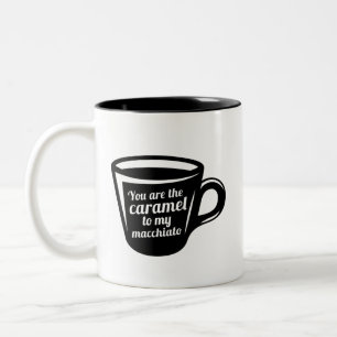 あなたはマッキアート・コーヒーのキャラメおもしろいル ツートーンマグカップ
