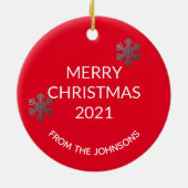 あなたはミュートおもしろいズームミームクリスマス セラミックオーナメント (裏面)