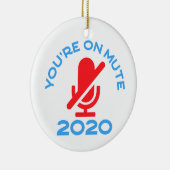 あなたはミュートでおもしろい、自宅から作業 セラミックオーナメント (右)