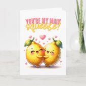 あなたはメイン絞りかわいいレモンのバレンタインデー カード (正面)