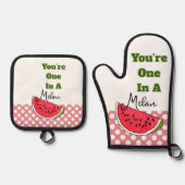 あなたはメロンに入っている 鍋つかみ&鍋敷きセット (正面)